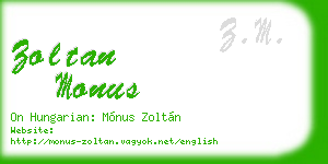zoltan monus business card