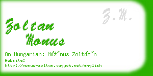 zoltan monus business card